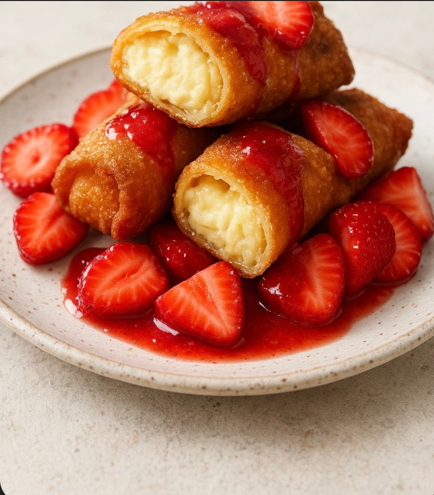 strawberry buttermilk pie eggrolls